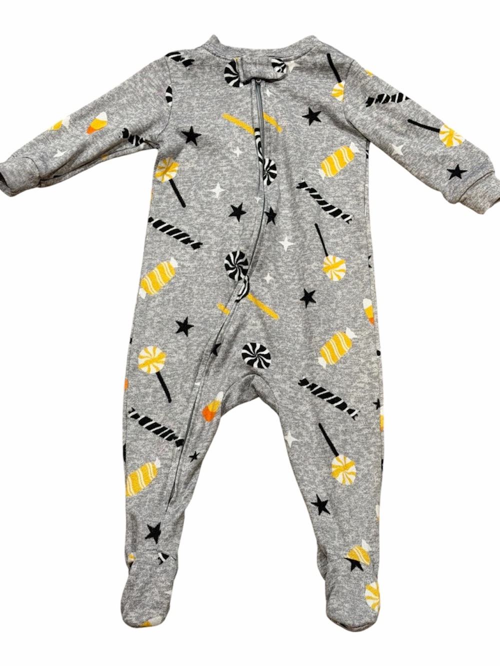 Grey Candy-Print Footed One-Piece for Kids 3-6 months